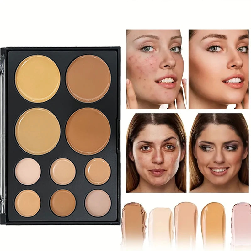 10-Color Concealer Palette - Eye Repairing Base & Contour Cream