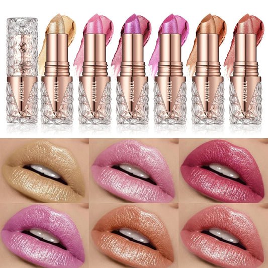 Quicksand Gold Glitter Lipstick 3.8g - Moisturizing Long-Lasting