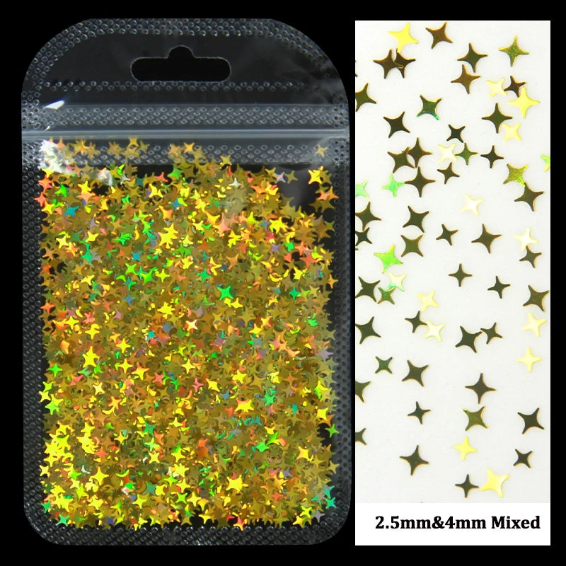 Holographic Nail Art Glitter - Laser Star Butterfly Sequins 2g