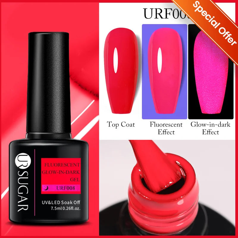 UR SUGAR 7.5ML Reflective Glitter Gel - Pink Sequins Nail Polish