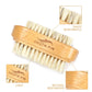 Double-Sided Nail Cleaning Brush - Wooden Handle Manicure Tool