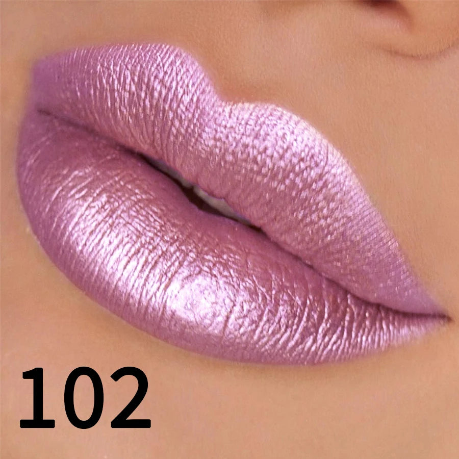 KAFURUX Glitter Lipstick - Hydrating Metallic Finish (19 Colors)