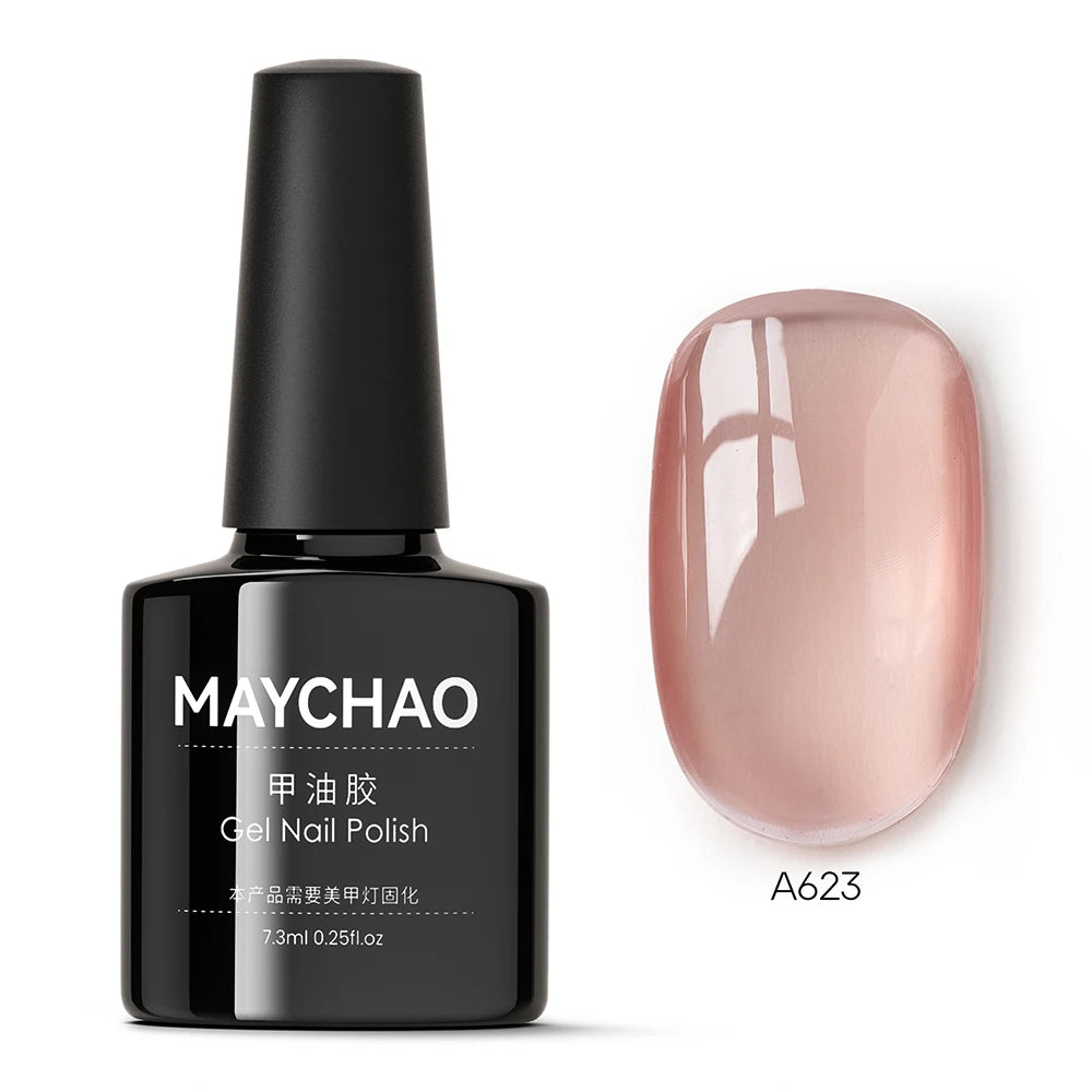 MAYCHAO 7.3ML Transparent Jelly Gel Polish - Nude Collection