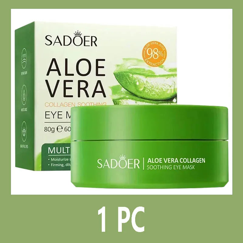 Aloe Vera Collagen Eye Mask - 60 Patches for Dark Circles and Puffiness