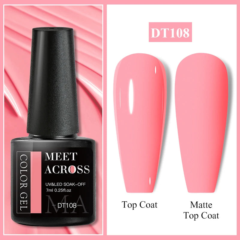 MEET ACROSS 7ML Wine Red Gel Polish - French Style Manicure