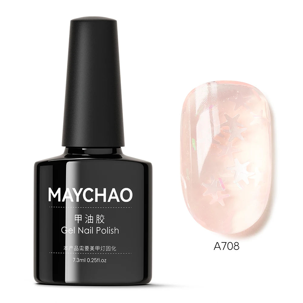 MAYCHAO 7.3ML Transparent Jelly Gel Polish - Nude Collection