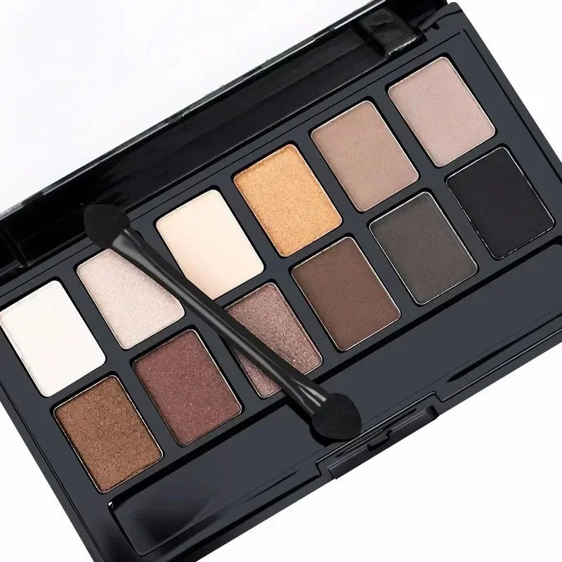 Professional 12-Color Eyeshadow Palette - Natural Shimmer Matte Nudes 9.6g