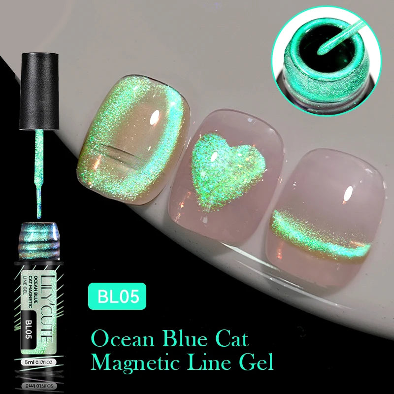 LILYCUTE 7ML 9D Cat Eye Magnetic Gel Polish - Iridescent Effect