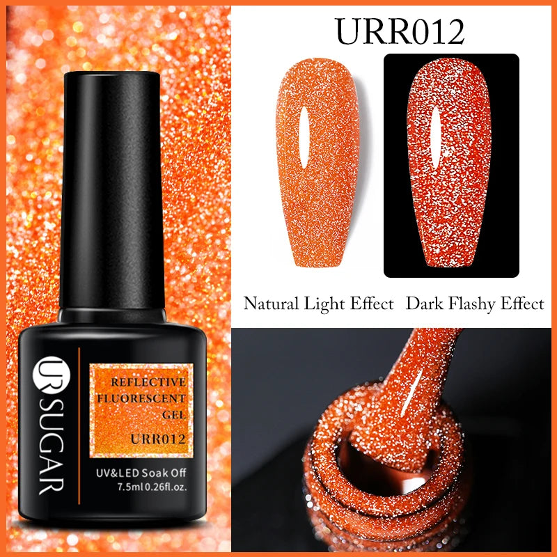 UR SUGAR 7.5ML Reflective Glitter Gel - Pink Sequins Nail Polish