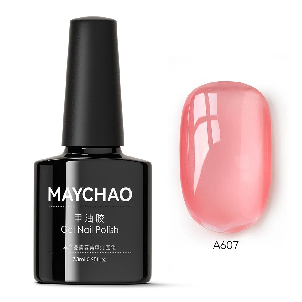 MAYCHAO 7.3ML Transparent Jelly Gel Polish - Nude Collection