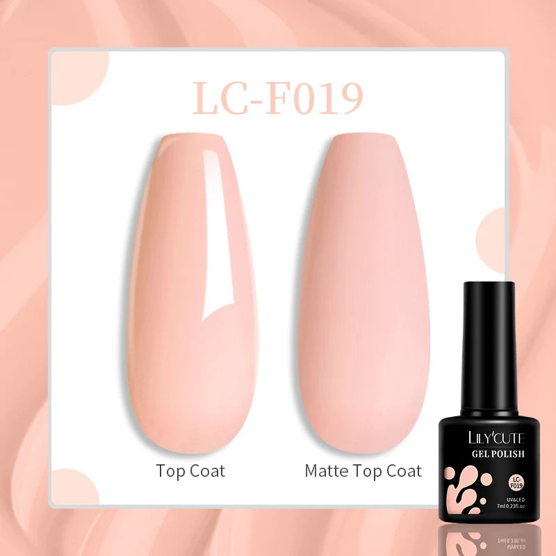 LILYCUTE 7ML Jelly Amber Gel Polish - Leopard Pattern Nail Art