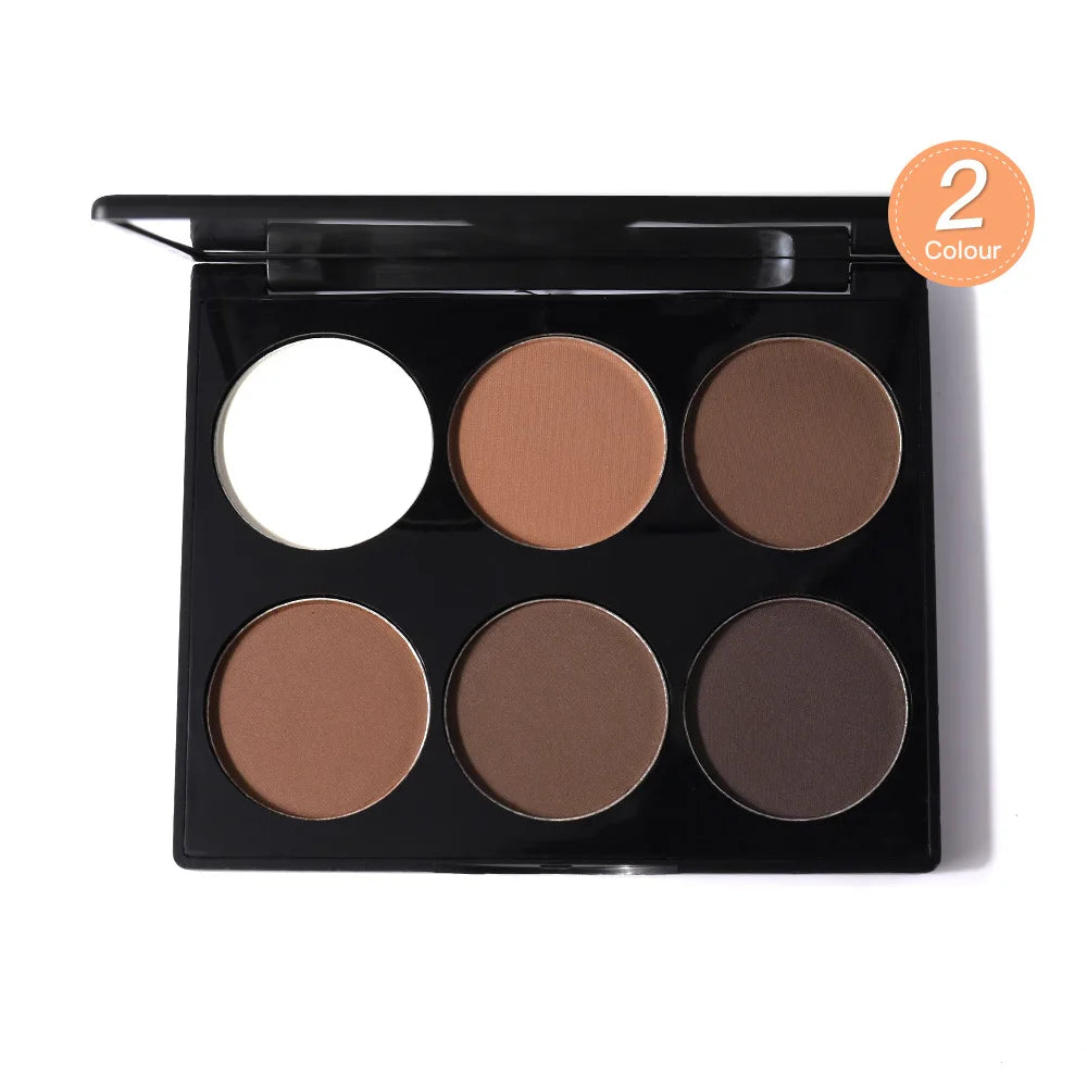 6-Color Highlighter & Contour Palette - 3D Bronzer Matte Face Makeup 14.5g