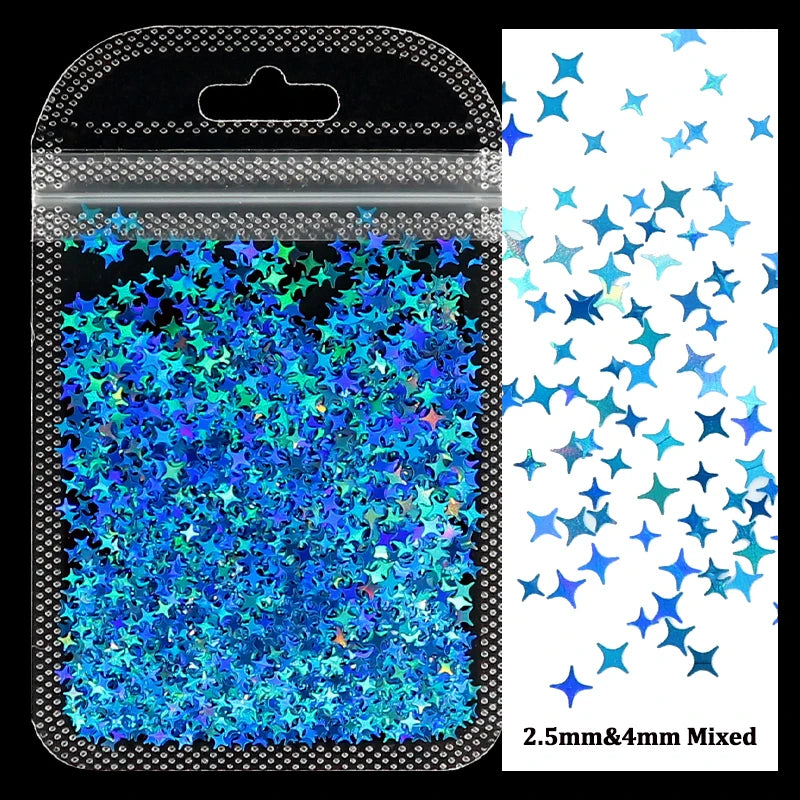 Holographic Nail Art Glitter - Laser Star Butterfly Sequins 2g