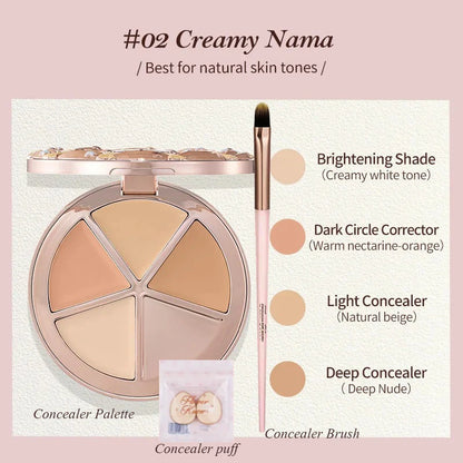 FLOWER KNOWS Sweetie Bear 4-Color Concealer - Brightening Contour Palette