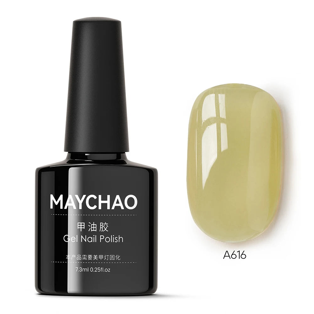 MAYCHAO 7.3ML Transparent Jelly Gel Polish - Nude Collection