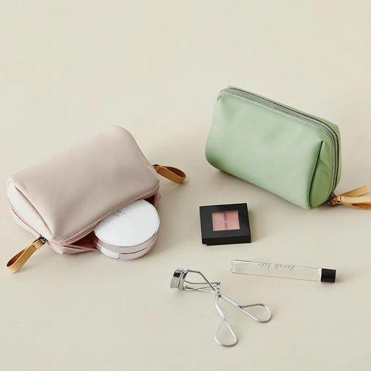 Korean Style Cosmetic Bag - Waterproof Solid Color Makeup Organizer Pouch