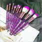 10 Piece Makeup Brush Set - Nylon Bristle with Metal Handles