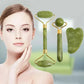 Natural Jade Roller and Gua Sha Set - Face Massage Tool for Lifting