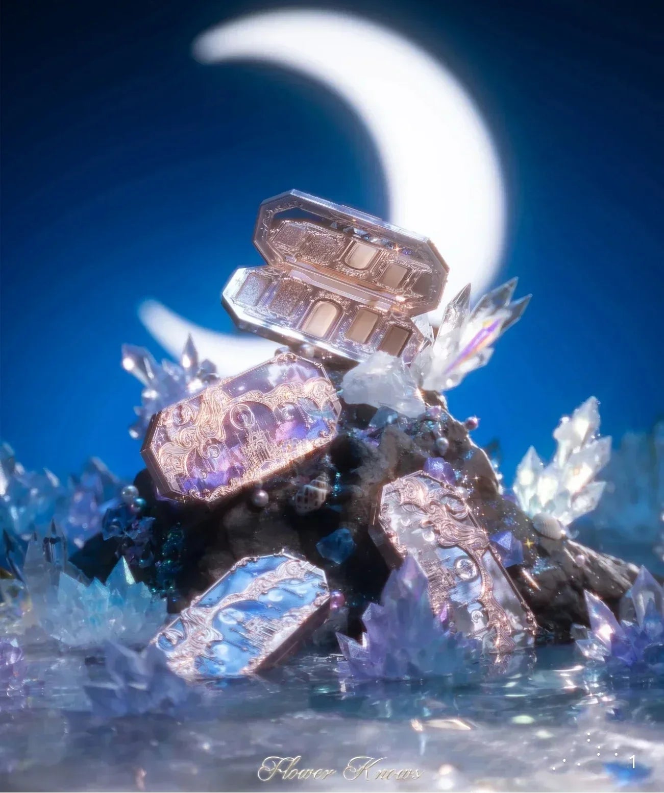 Moonlight Mermaid Eyeshadow Palette - 8-Color Matte Shimmer Glitter Makeup 6.3g