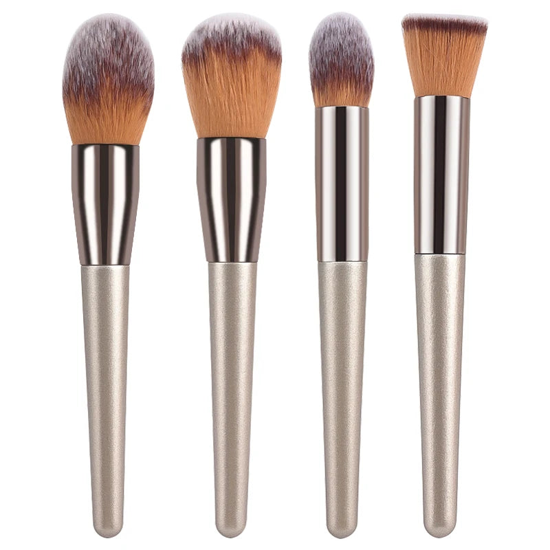 Champagne Makeup Brush Set - 14 Piece Foundation & Eye Kit