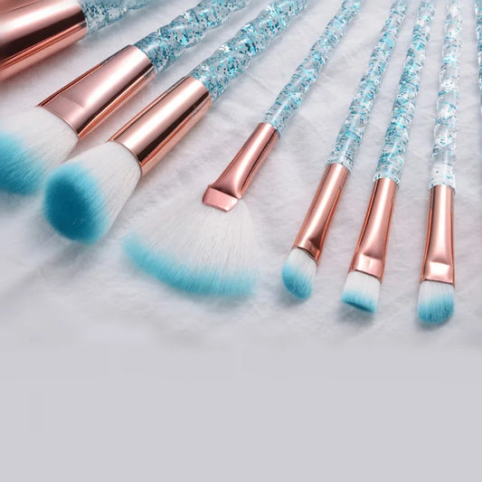 Unicorn Makeup Brush Set - 10 Piece Glitter Foundation & Eye Kit