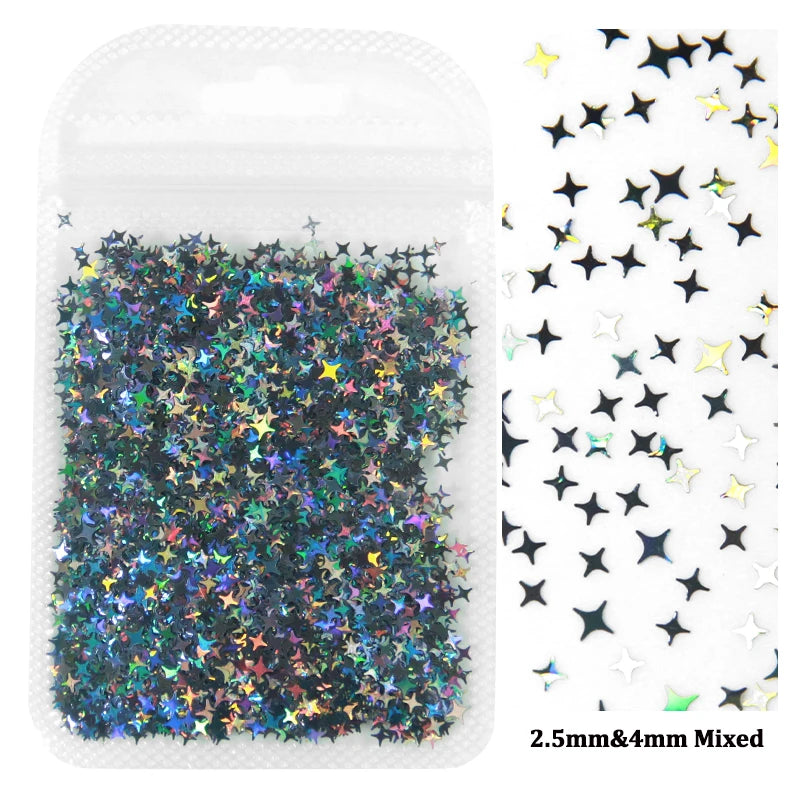 Holographic Nail Art Glitter - Laser Star Butterfly Sequins 2g