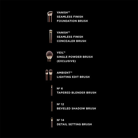 HOURGLASS Vegan Brush Travel Set - 7 Piece Eye & Face Kit