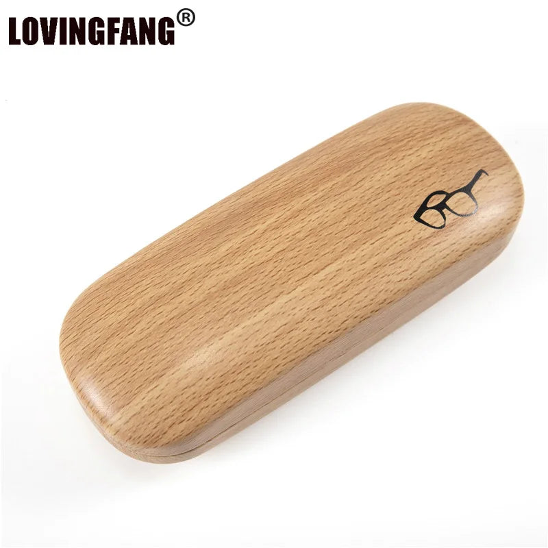 Hard Glasses Case - Wood Grain Eyeglass Protector for Reading Glasses