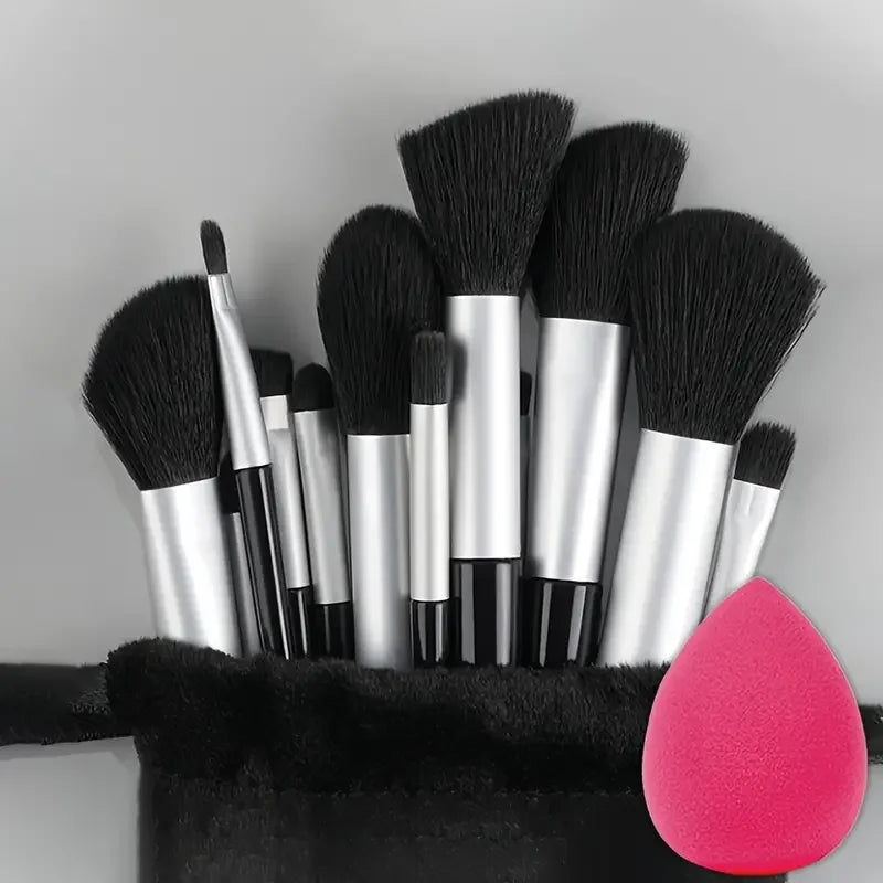 13 Piece Makeup Brush Set - Soft Fluffy Eye Shadow & Foundation Kit