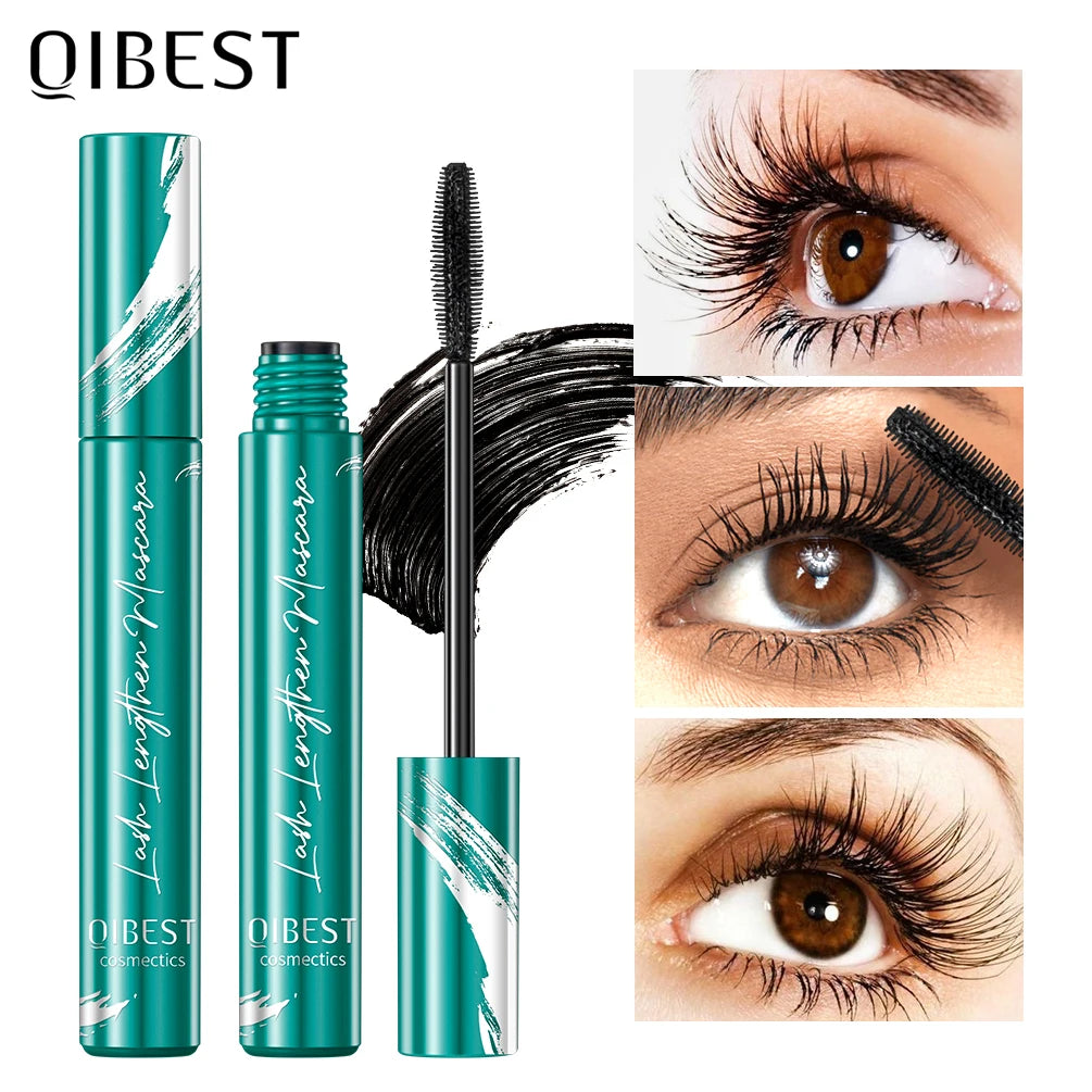 QIBEST 4D Silk Fiber Mascara - Waterproof Lengthening Volume Black