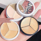 3-Color Contour Concealer Palette with Brush - Moisturizing Full Coverage