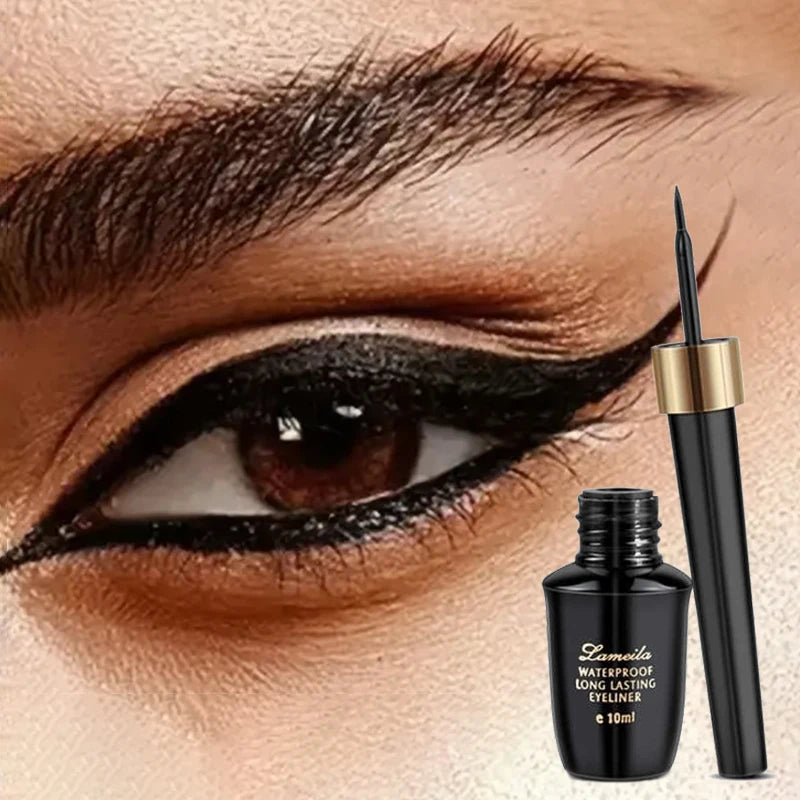 Ultra-Fine Waterproof Gel Eyeliner Pen - Long-Lasting Black