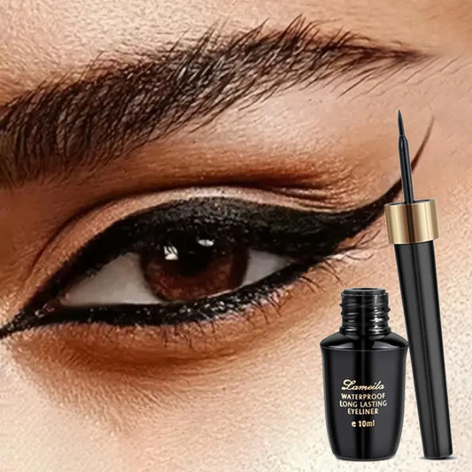 Ultra-Fine Waterproof Gel Eyeliner Pen - Long-Lasting Black