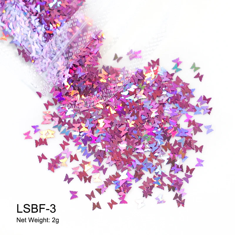 Holographic Nail Art Glitter - Laser Star Butterfly Sequins 2g