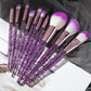 10 Piece Makeup Brush Set - Nylon Bristle with Metal Handles