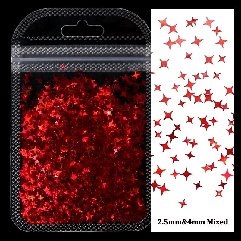 Holographic Nail Art Glitter - Laser Star Butterfly Sequins 2g