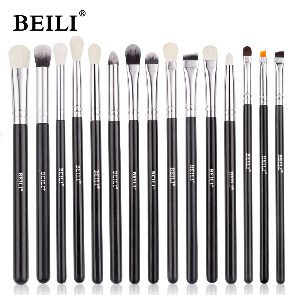 BEILI 30 Piece Black Makeup Brush Set - Professional Goat Hair Kit