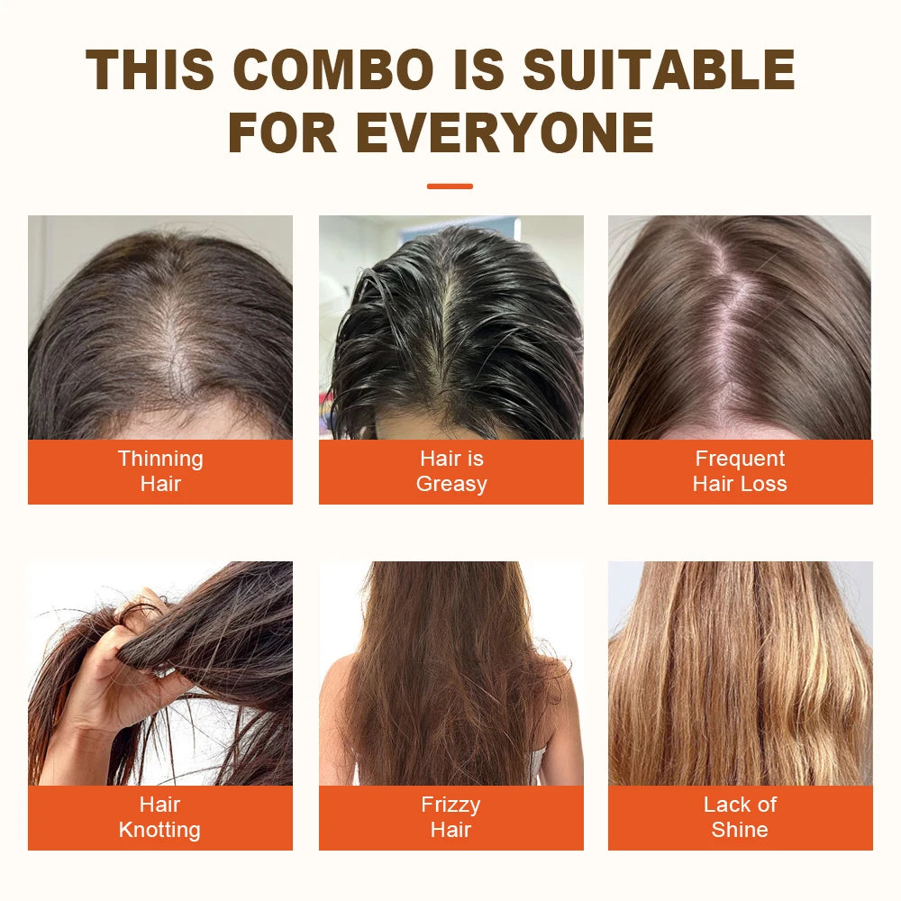 Hair Care Set - Shampoo, Conditioner & Growth Oil for Hair Loss Treatment 600ml