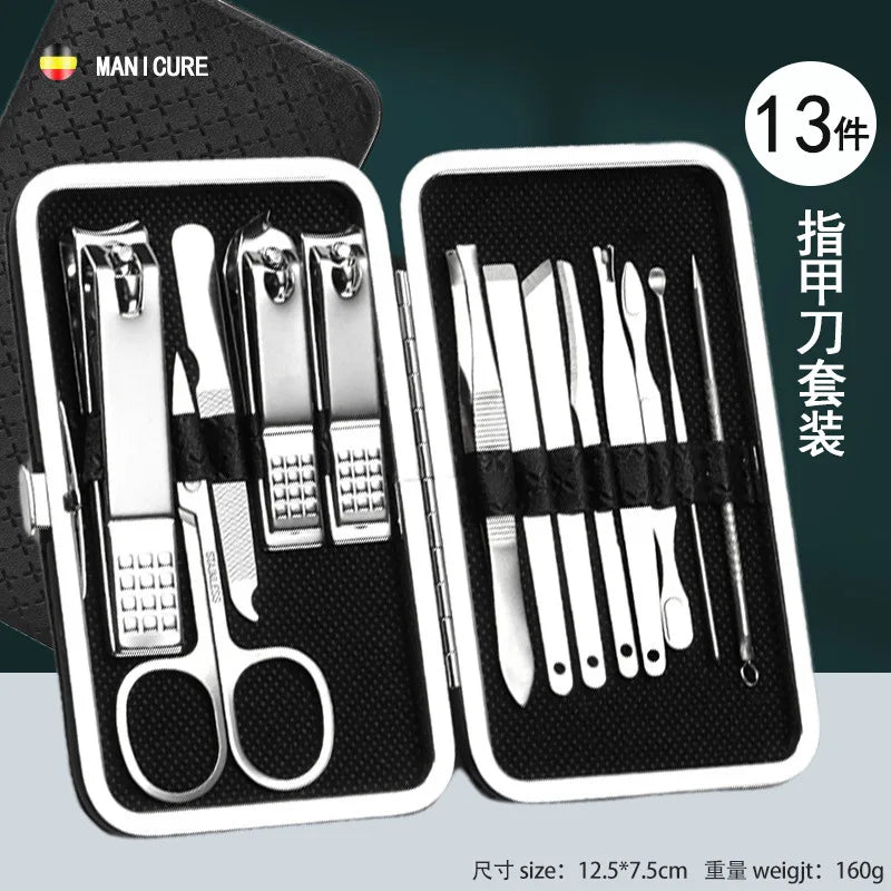 Professional Nail Clipper Set - 19-Piece Manicure Pedicure Kit with Case