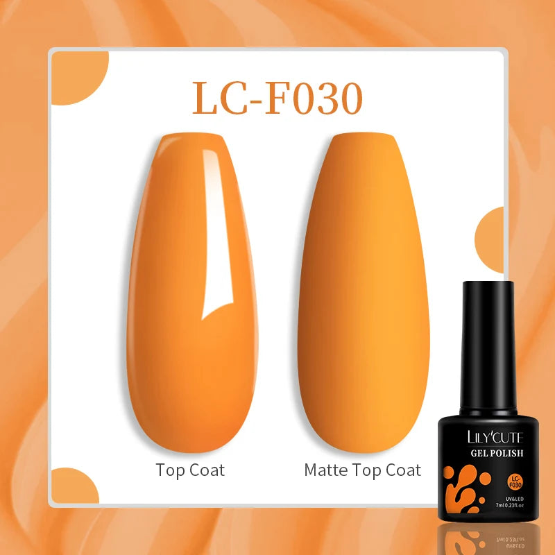 LILYCUTE 7ML Jelly Amber Gel Polish - Leopard Pattern Nail Art