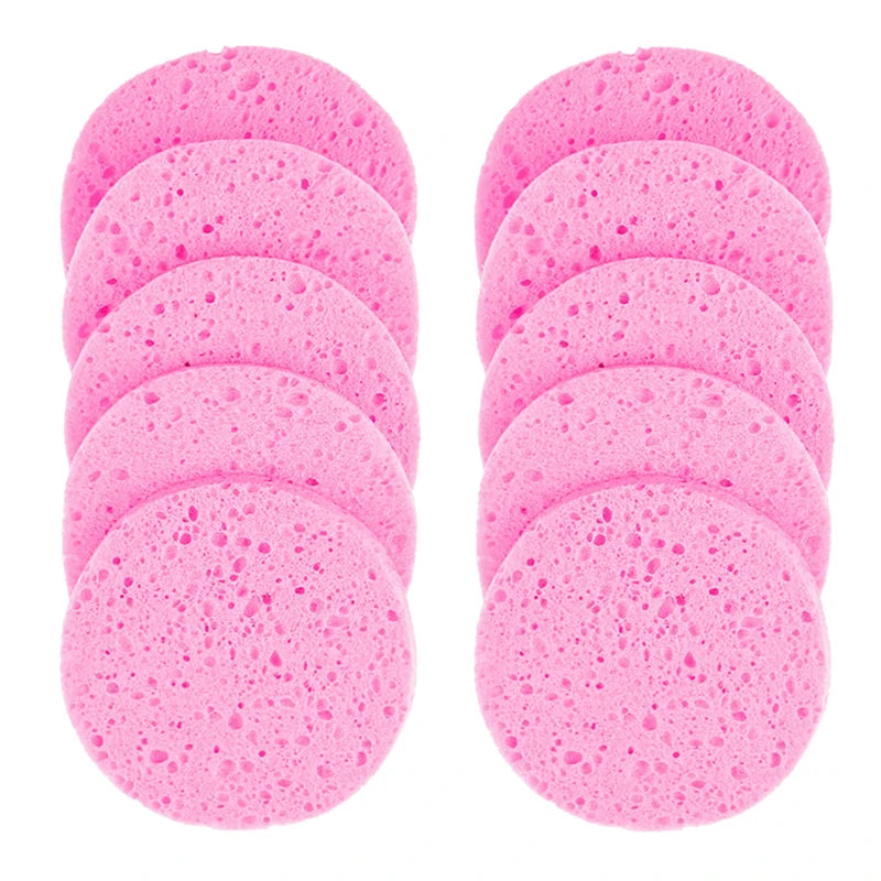 Natural Wood Pulp Makeup Sponge - Cellulose Cosmetic Puff Set