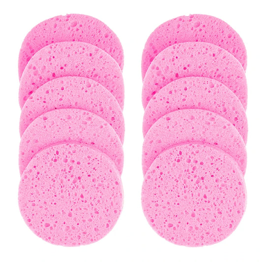 Natural Wood Pulp Makeup Sponge - Cellulose Cosmetic Puff Set