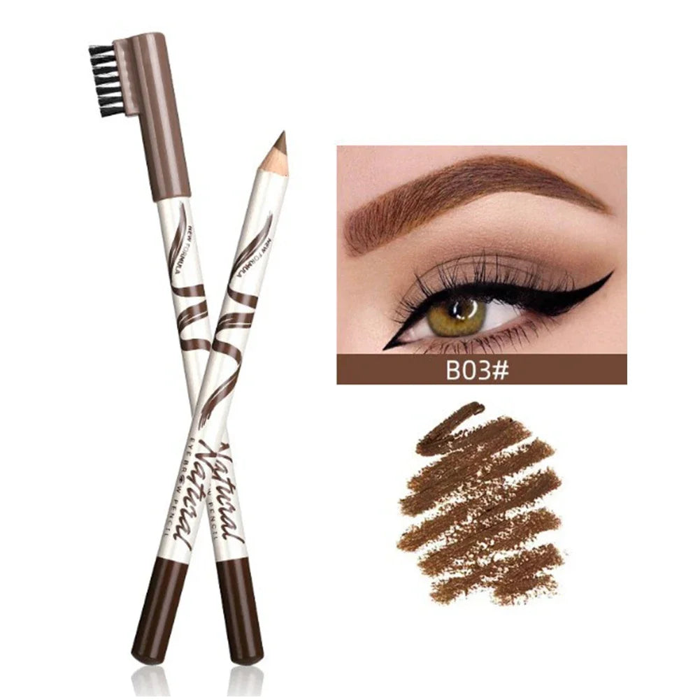 Waterproof Eyebrow Pencil - Long-Lasting Brown & Black