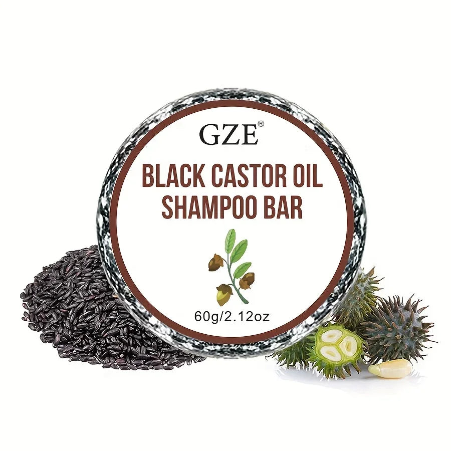 Black Castor Oil Shampoo Bar - Thickening & Strengthening for Curly Hair 60g