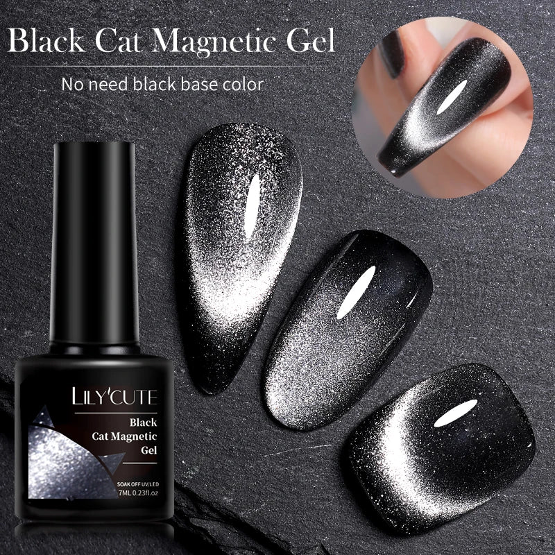 LILYCUTE 7ML 9D Cat Eye Magnetic Gel Polish - Iridescent Effect