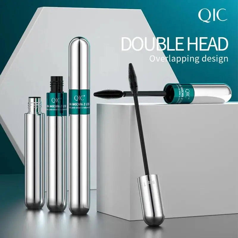 2-in-1 Double Ended 4D Silk Fiber Mascara - Waterproof Volumizing & Curling
