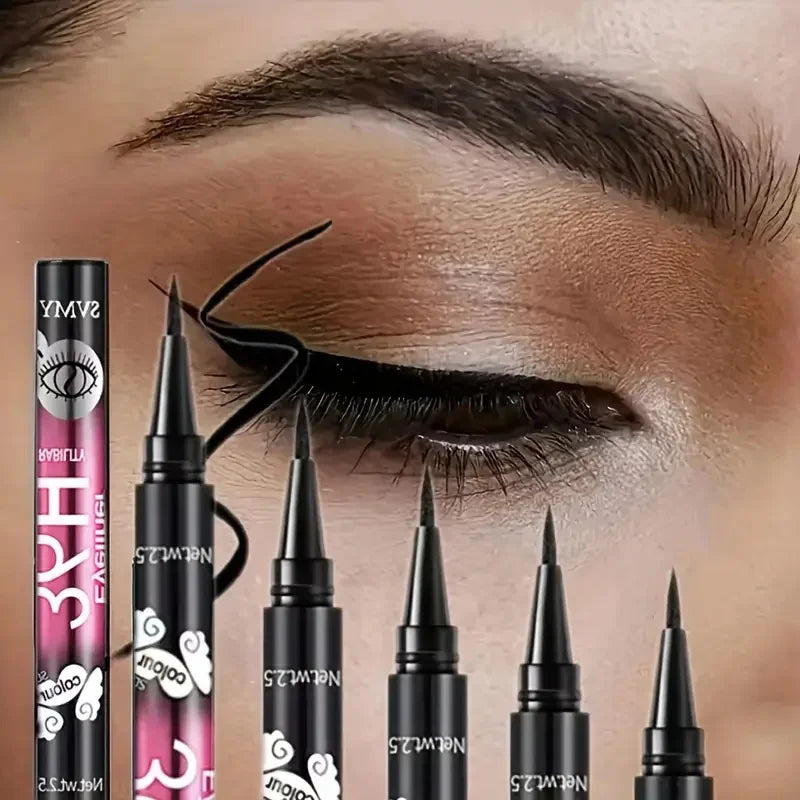 Waterproof Black Eyeliner Pencils Set - Smudge-Proof & Long-Lasting (3/5 Pack)