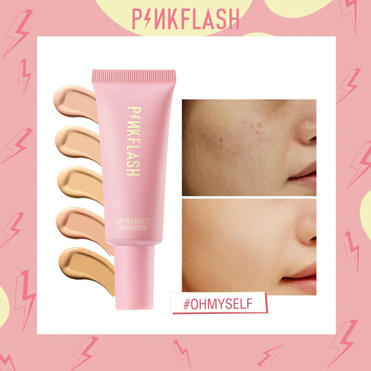 PINKFLASH Makeup Foundation - Full Concealer Smooth Oil Control Matte