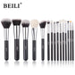 BEILI 30 Piece Black Makeup Brush Set - Professional Goat Hair Kit