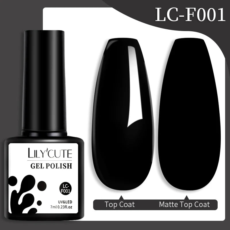 LILYCUTE 7ML Jelly Amber Gel Polish - Leopard Pattern Nail Art